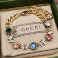 Gucci Double G Interlocking G Crystal Bracelet