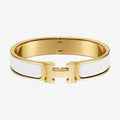 Hermes White Clic H Bracelet