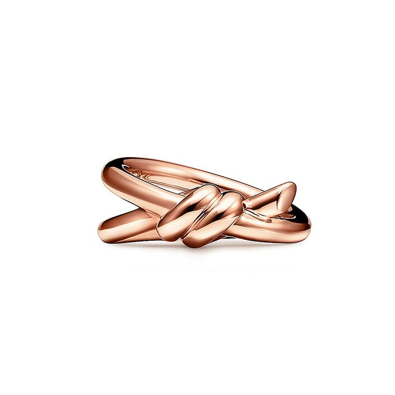 Tiffany Knot Double Row Ring - 18K Rose Gold