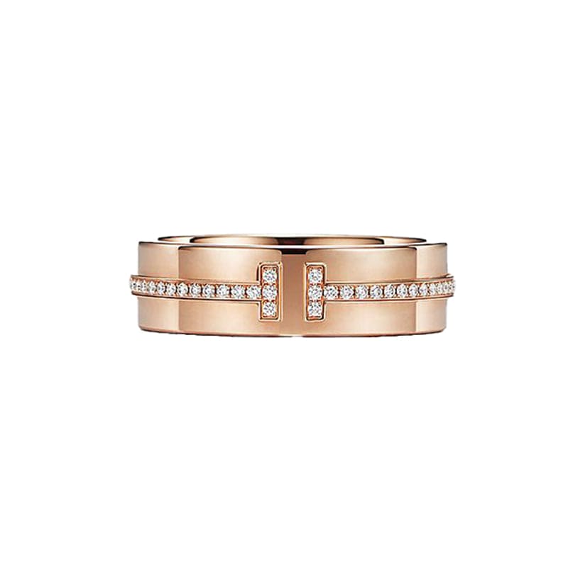 Tiffany Narrow Moissanite Ring - 18K Rose Gold
