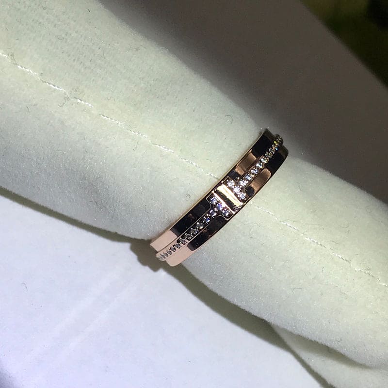 Tiffany Narrow Moissanite Ring - 18K Rose Gold