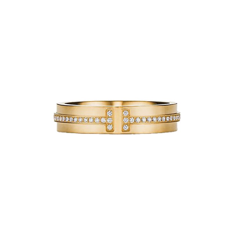 Tiffany Narrow Moissanite Ring - 18K Yellow Gold