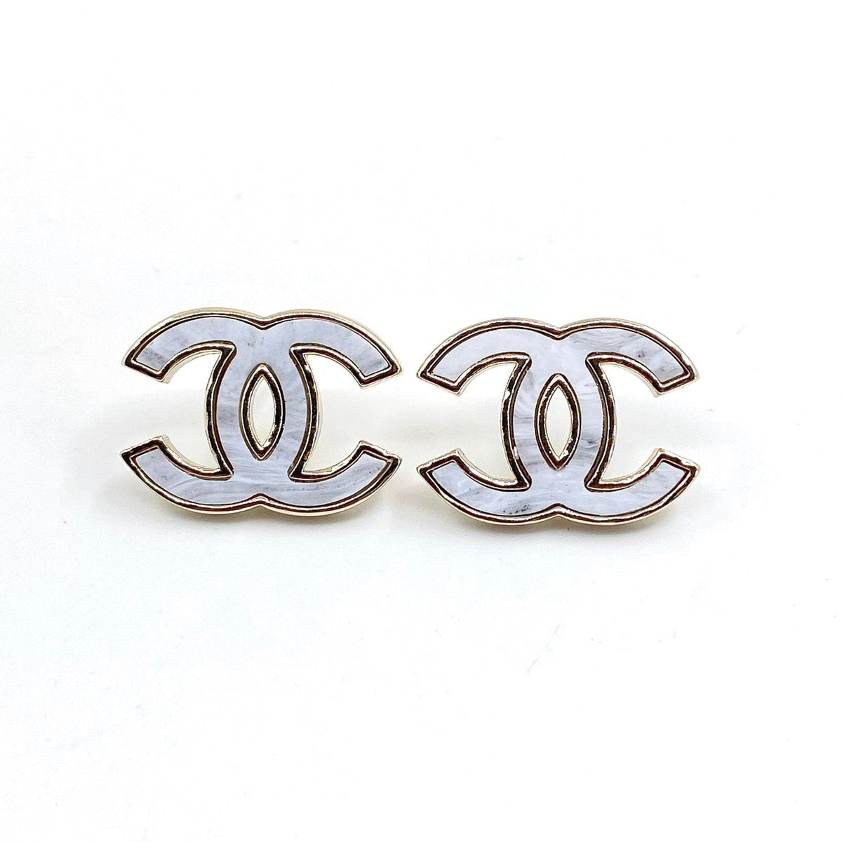 Chanel Marble Earrings - 18K Yellow Gold
