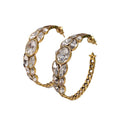 Dior Vintage Crystal Earrings - 18K Yellow Gold