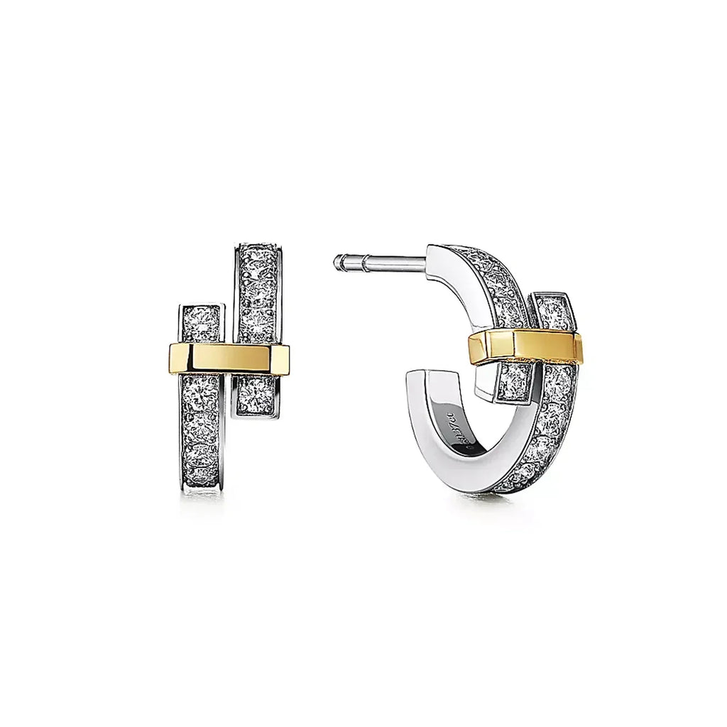 Tiffany Edge Hoop Earrings - 18K Yellow Gold
