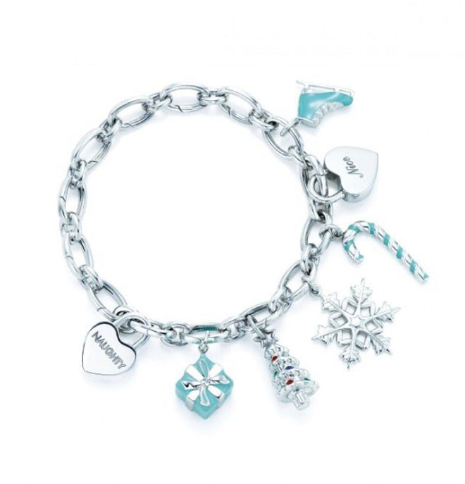 Tiffany Christmas Tag Bracelet - 18K White Gold
