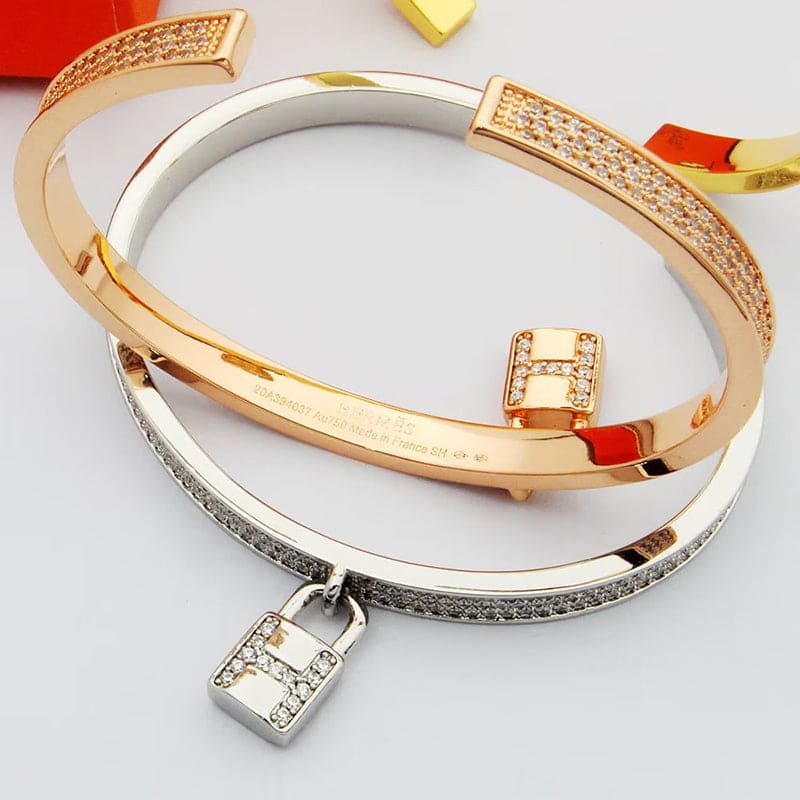 Hermes Kelly Clochette Moissanite Bracelet - 18K Rose Gold