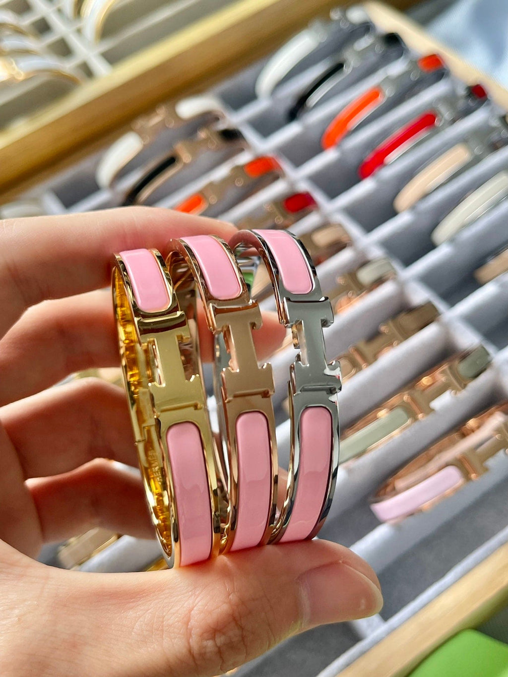 Hermes Clic H Pink Bracelet