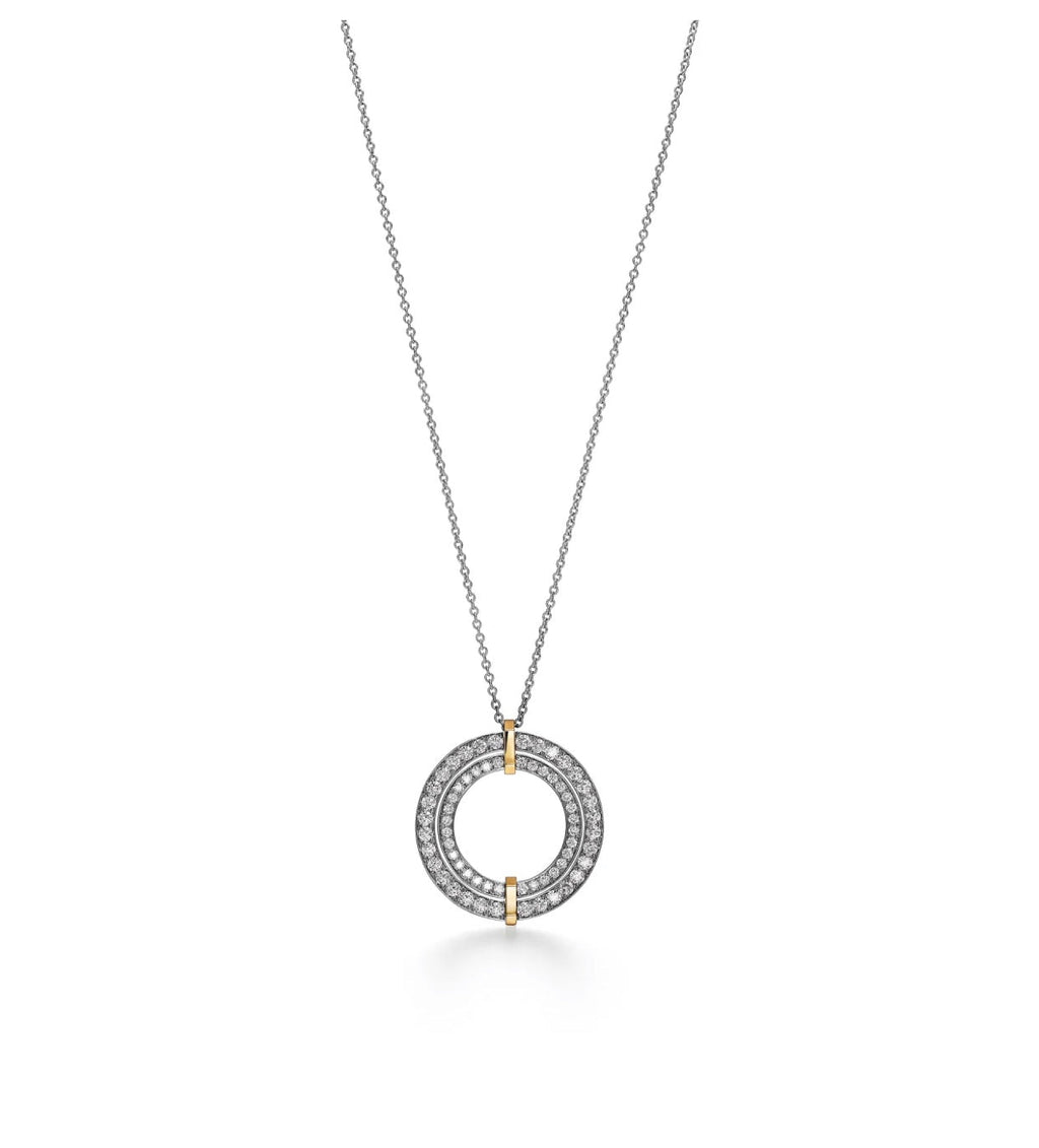 Tiffany Edge Circle Moissanite Pendant Necklace