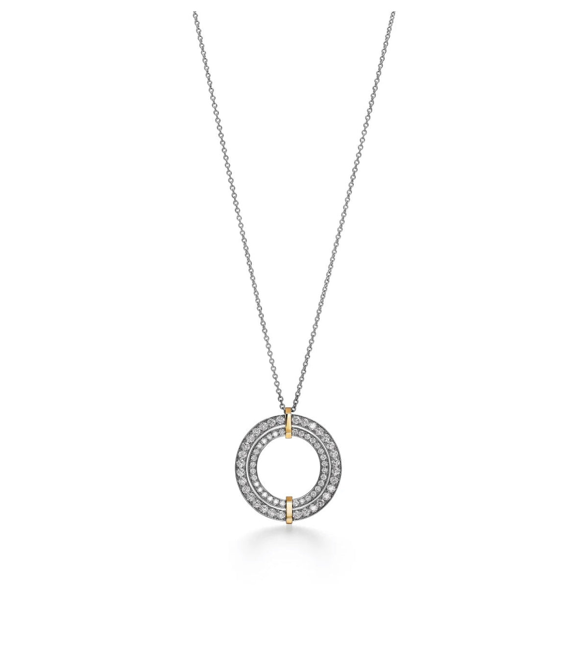 Tiffany Edge Circle Moissanite Pendant Necklace