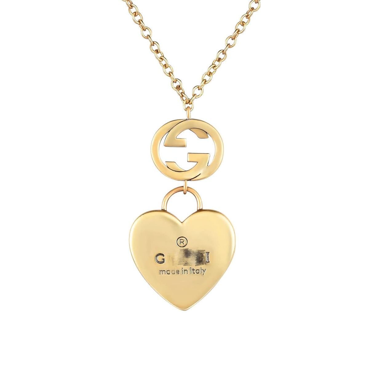Gucci Double G Heart Pendant Necklace