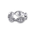 Hermes Chaine D'Ancre Enchainee Moissanite Ring - 18K White Gold