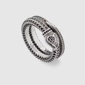 Gucci Double G Garden Silver Snake Ring