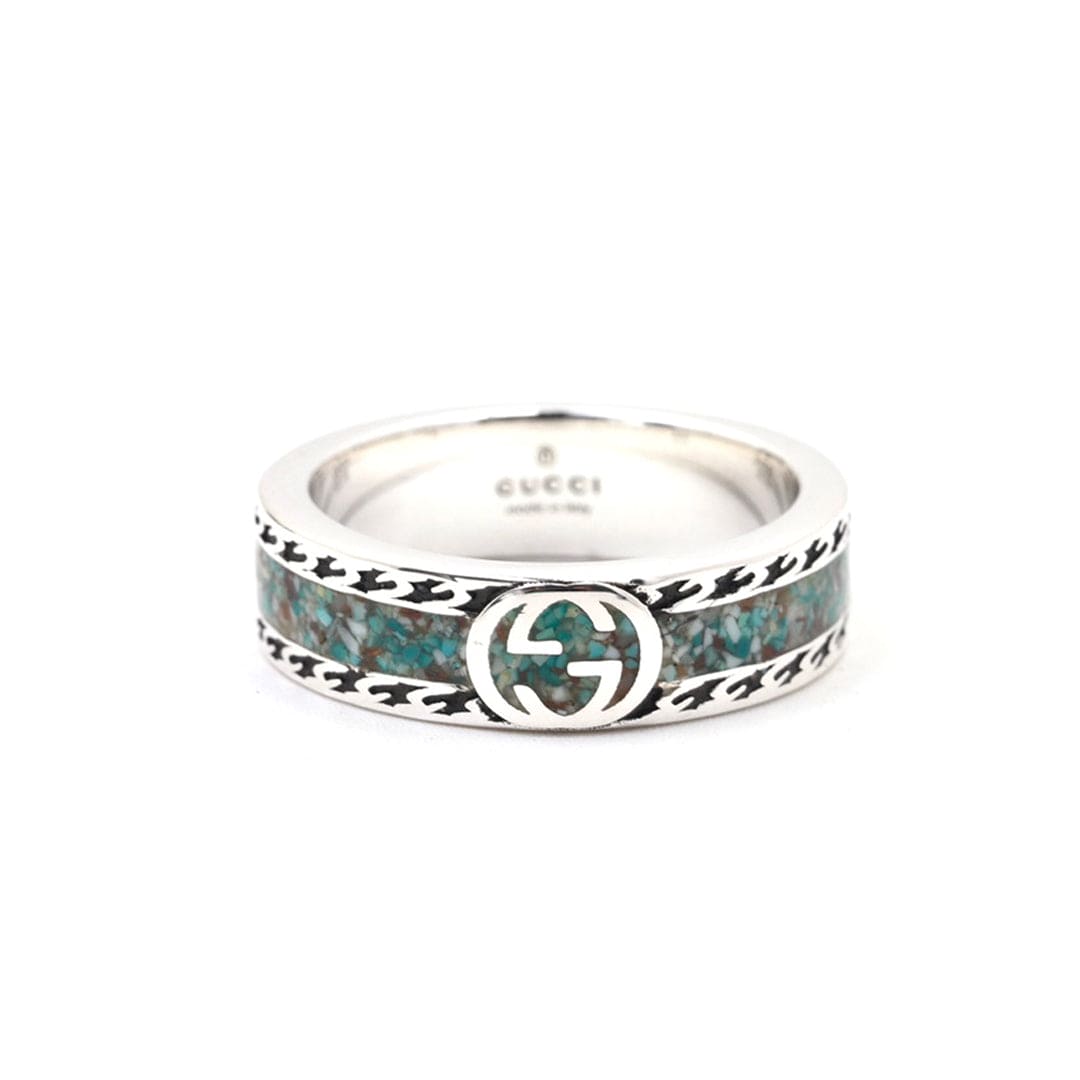 Gucci Double G Interlocking G Turquoise Ring