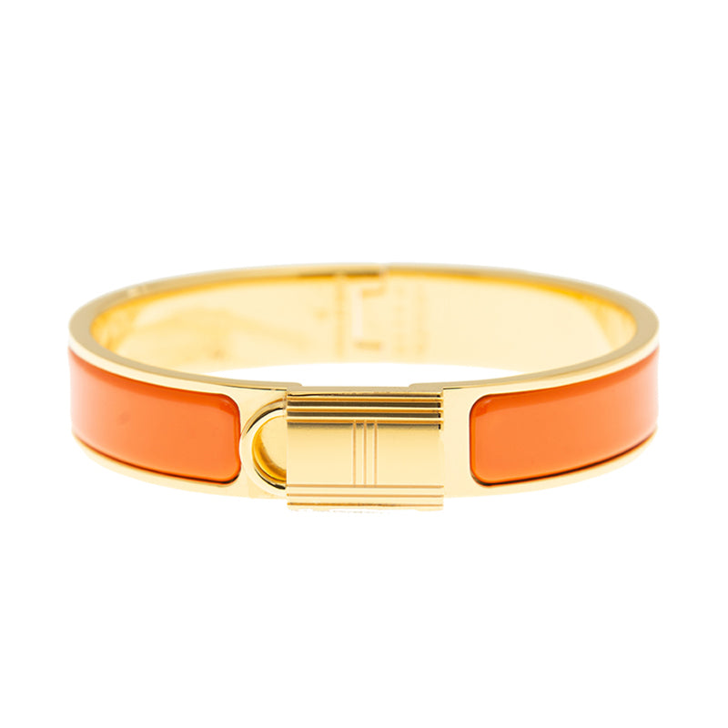 Hermes Clic Cadenas Orange Bracelet