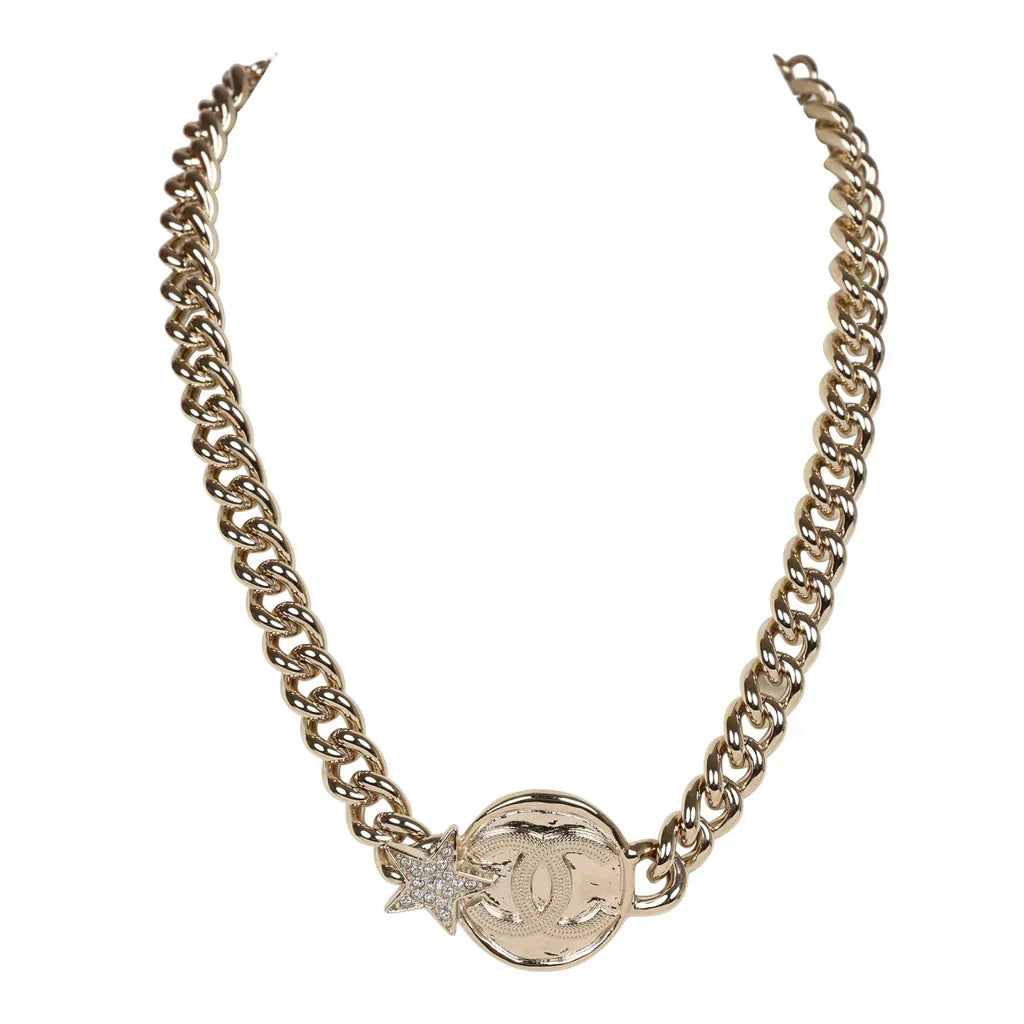 Chanel Rhinestone Star Chain Necklace