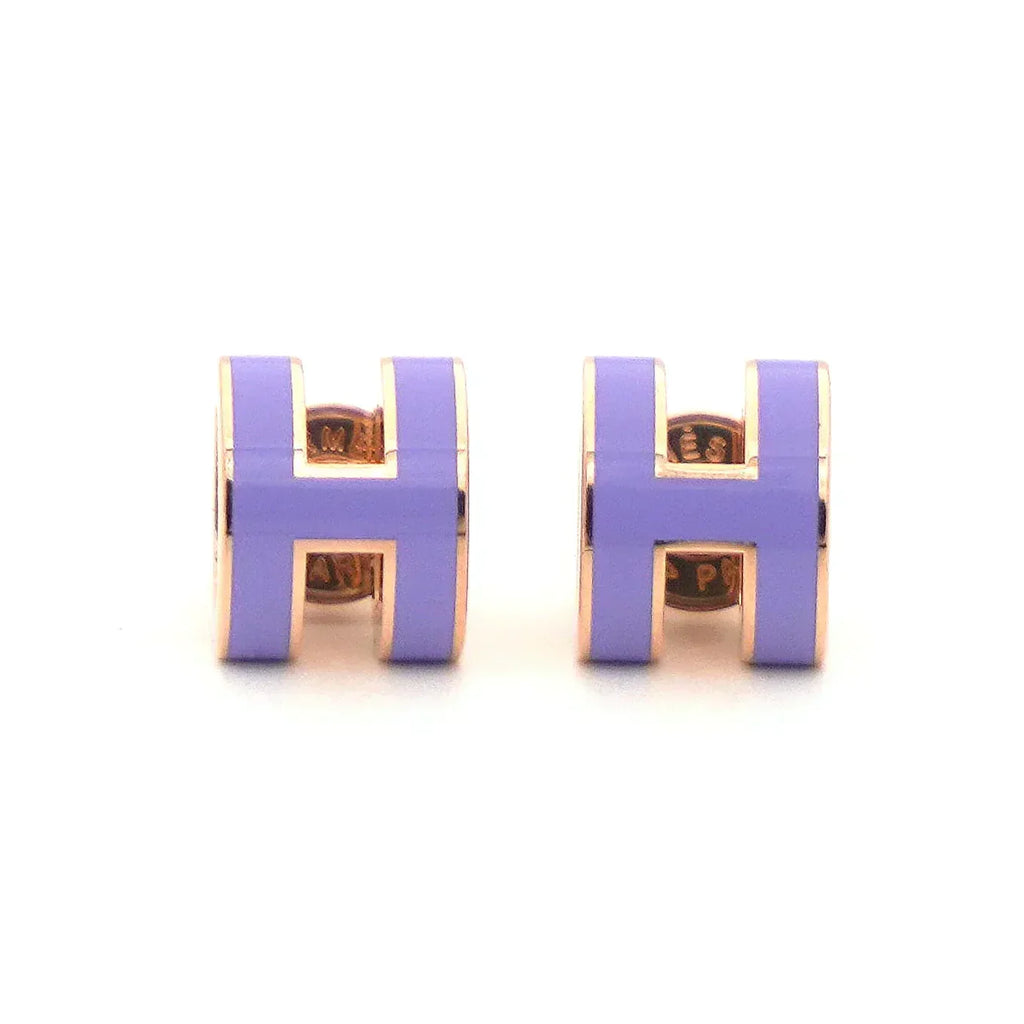 Hermes Mini Pop Purple Earrings