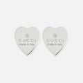 Gucci Double G Heart Earrings - 18K White Gold