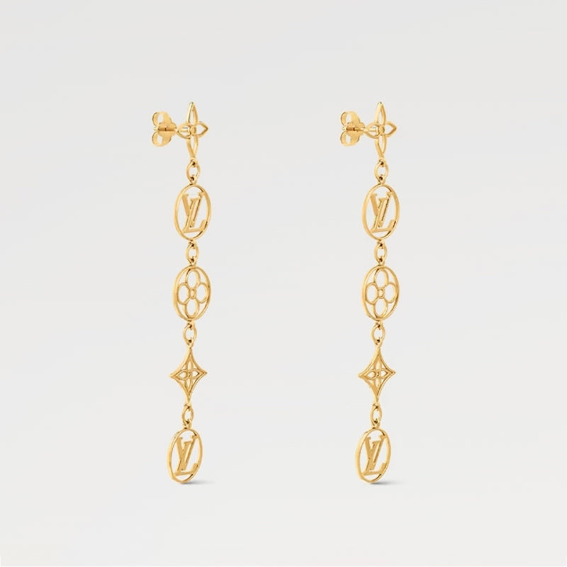 Louis Vuitton Lace Long Earrings - 18K Gold