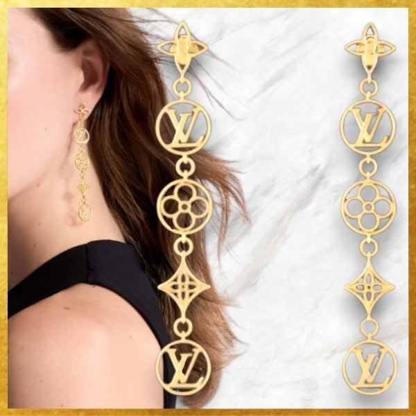 Louis Vuitton Lace Long Earrings - 18K Gold