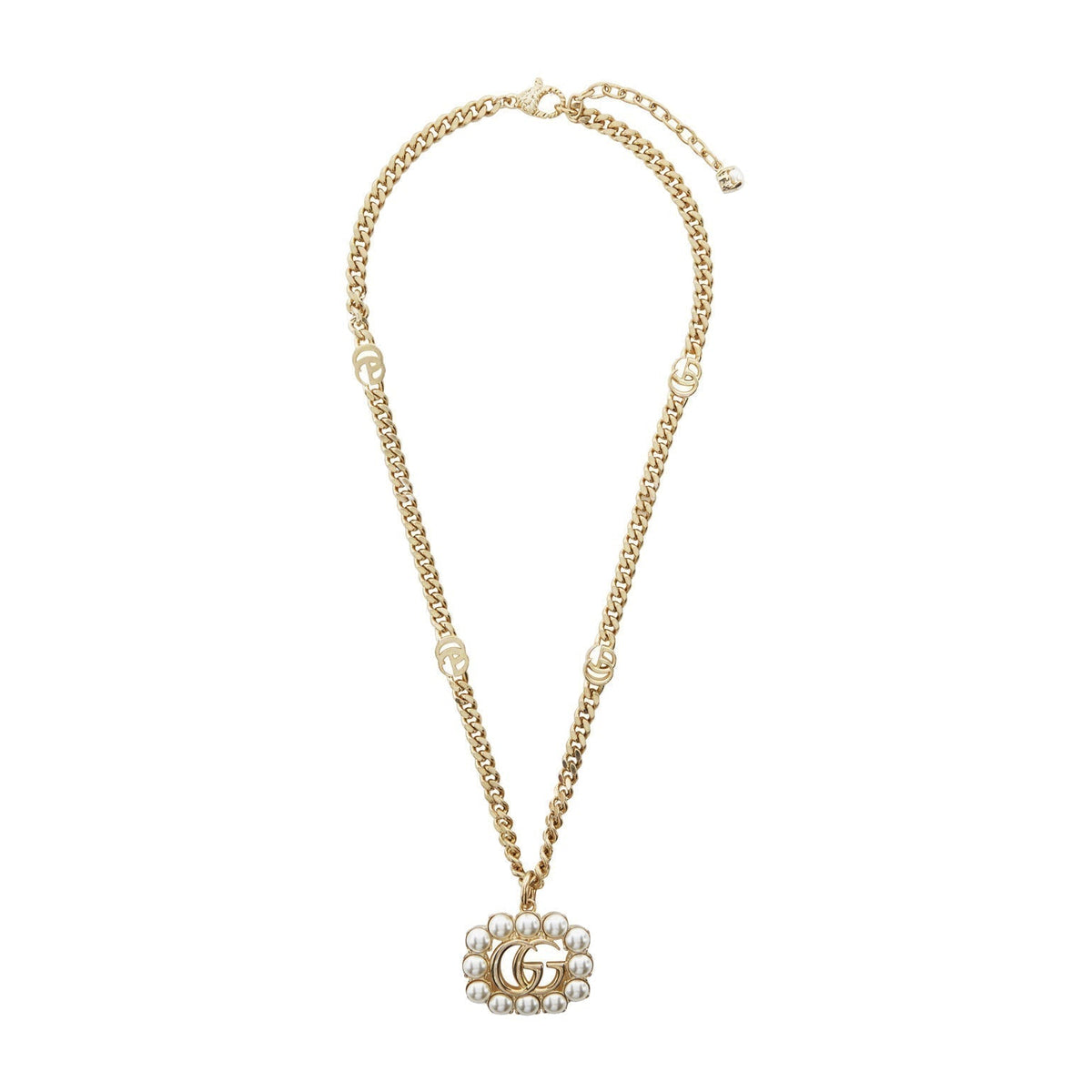 Gucci Double G Pearl Double G Necklace