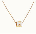 Hermes Cage D'H White Necklace