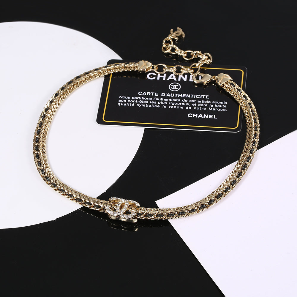 Chanel Strass Chain Choker Necklace