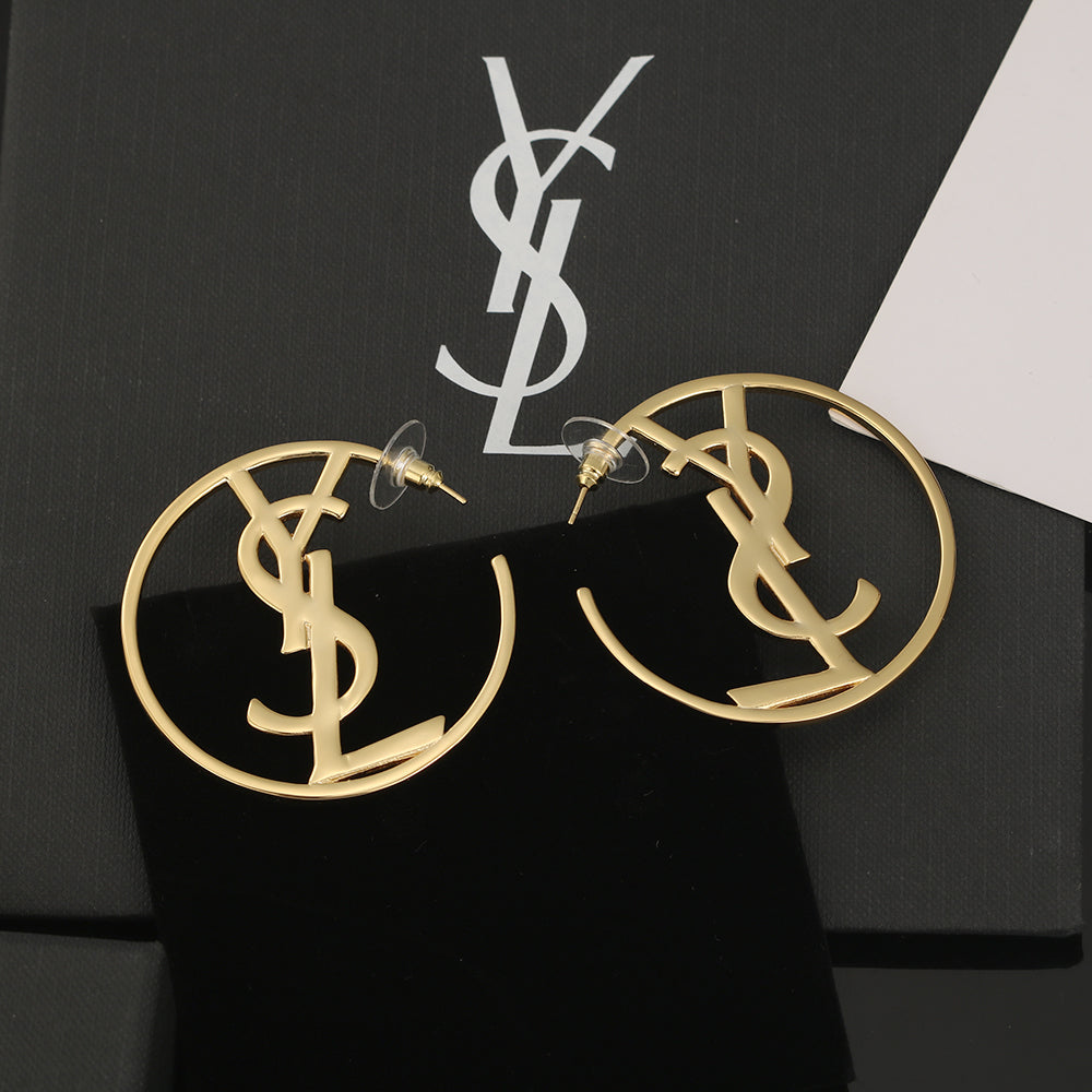 YSL Monogram Earrings - 18K Yellow Gold
