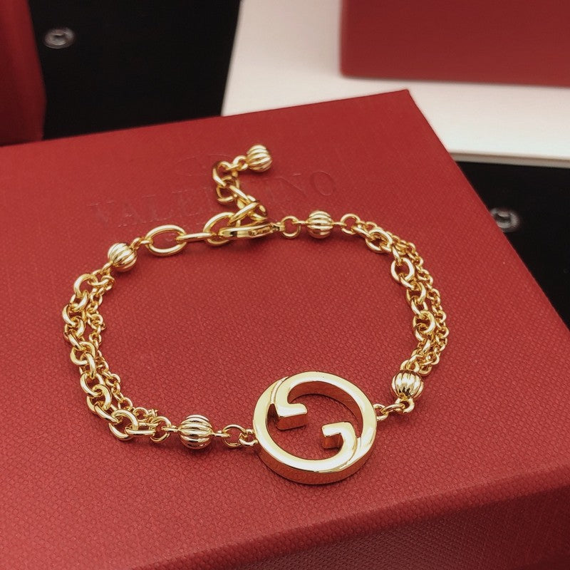 GucciDiamond Gold Chain Bracelet