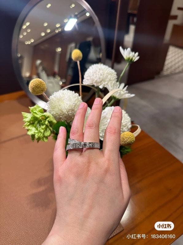 Hermes Kelly Gavroche Double Ring - 18K White Gold