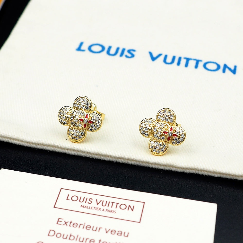 Louis Vuitton Vivienne Diamond Earrings - 18K Gold