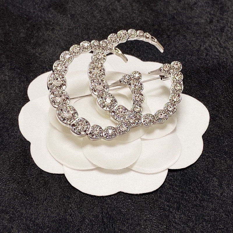 Gucci Double G Crystal Brooch