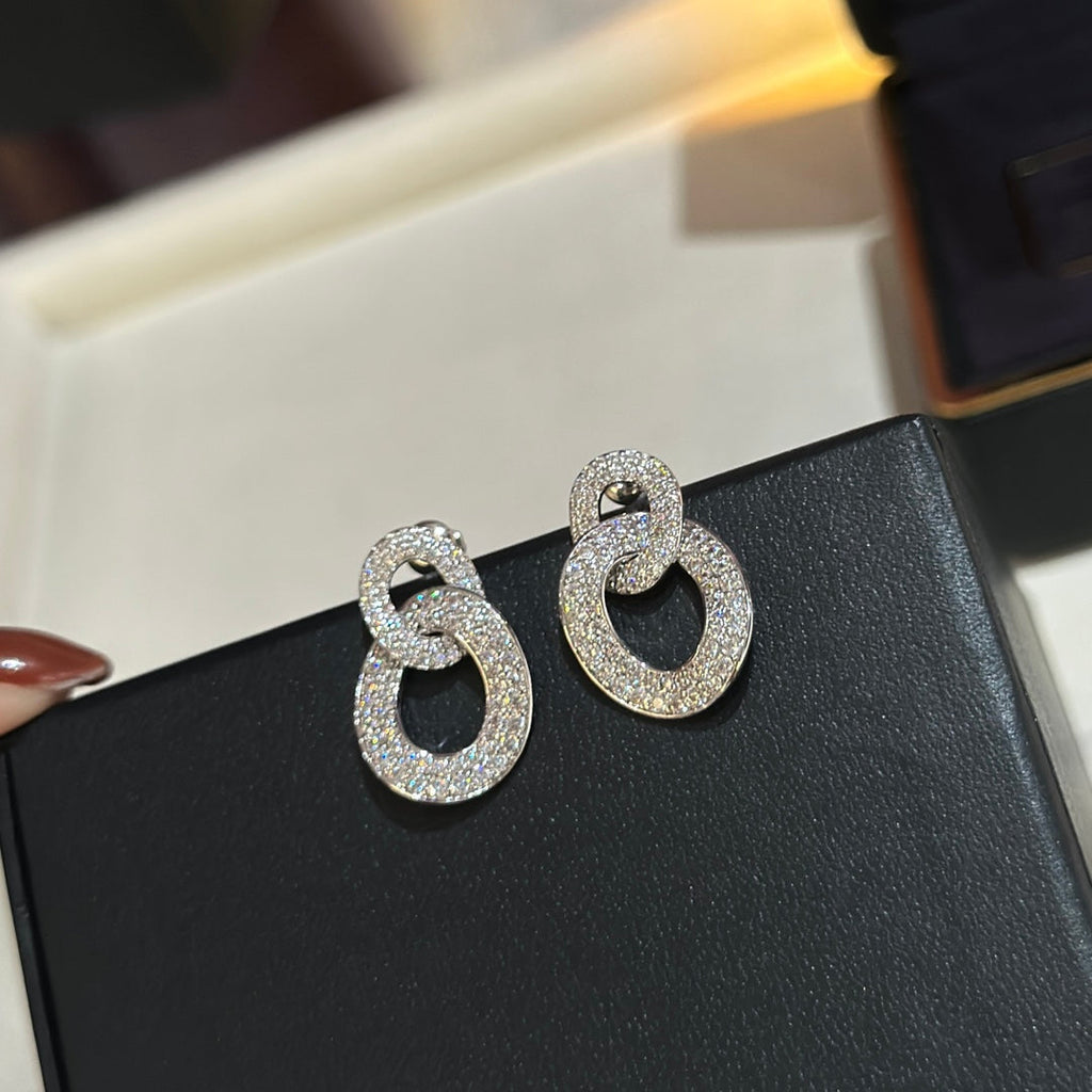 Olympia Diamond Earrings - 18K White Gold