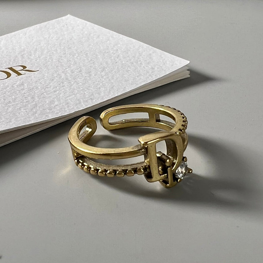 Dior Crystal Ring - 18K Yellow Gold