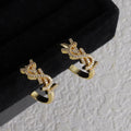 YSL Gold Diamond Circle Earrings - 18K Gold