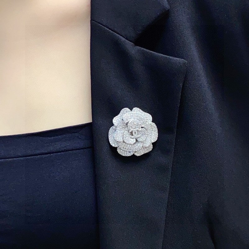 Chanel Full Diamond Camellia Brooch