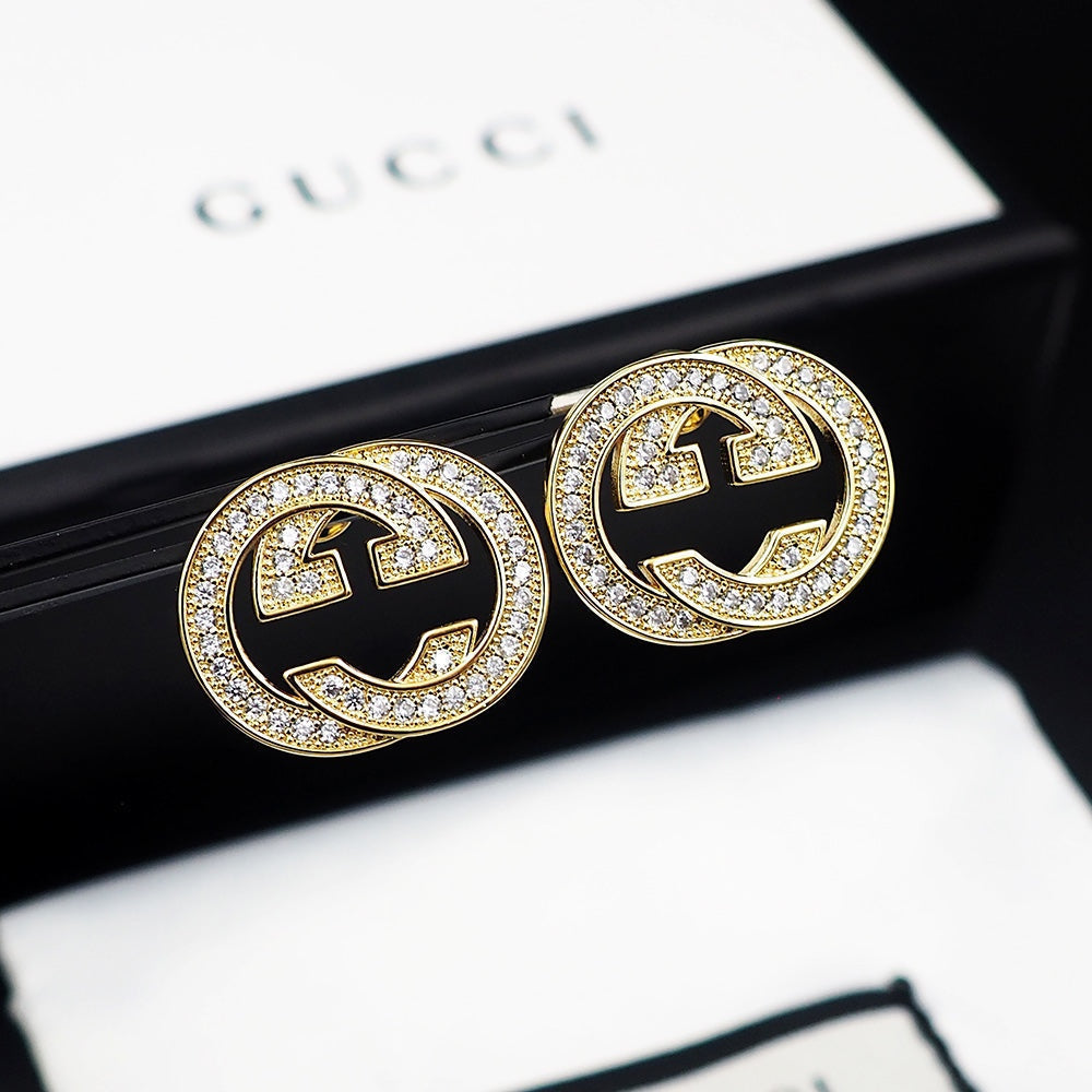 Gucci Double G Diamond Earrings - 18K Yellow Gold