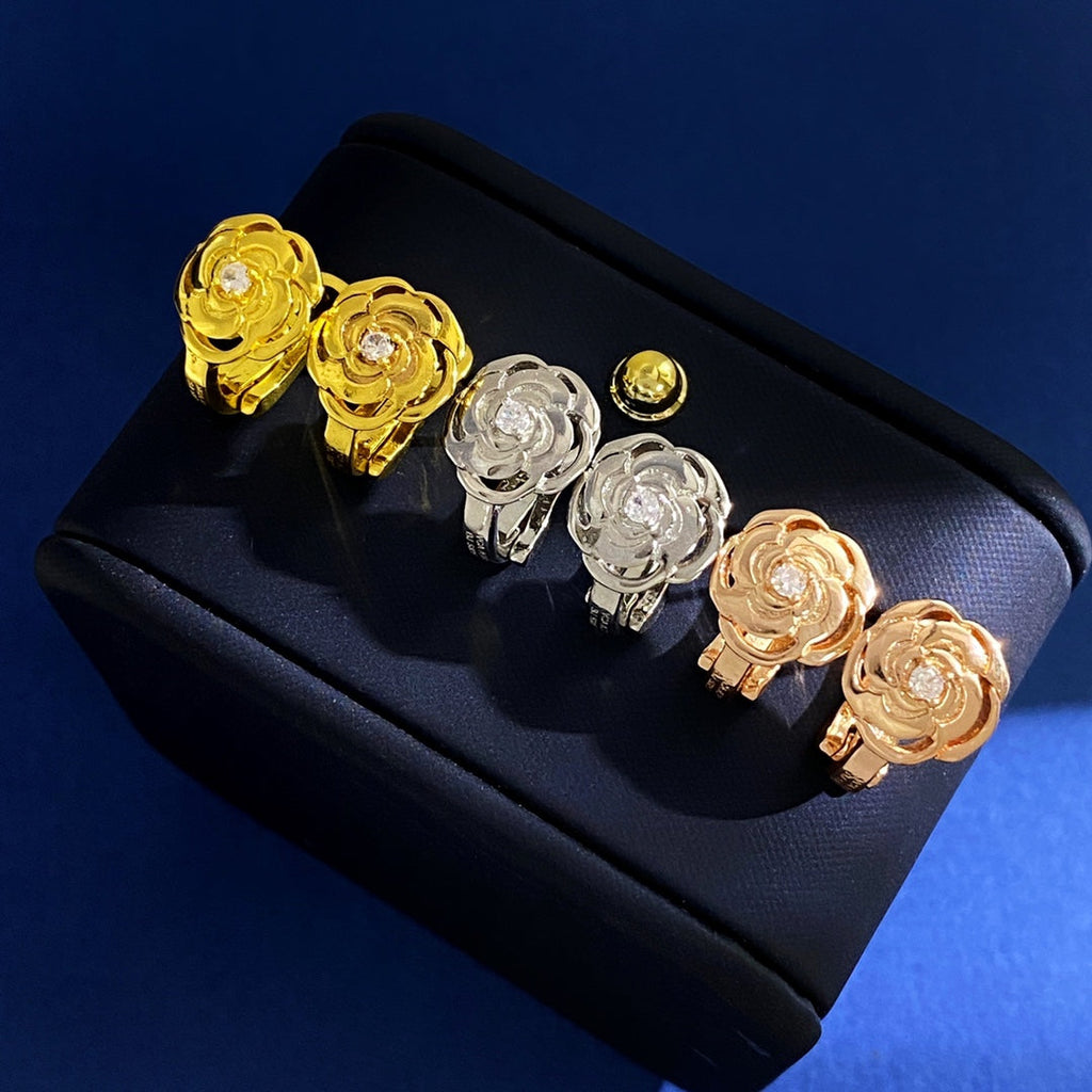 Chanel Camellia Earrings - 18K Gold