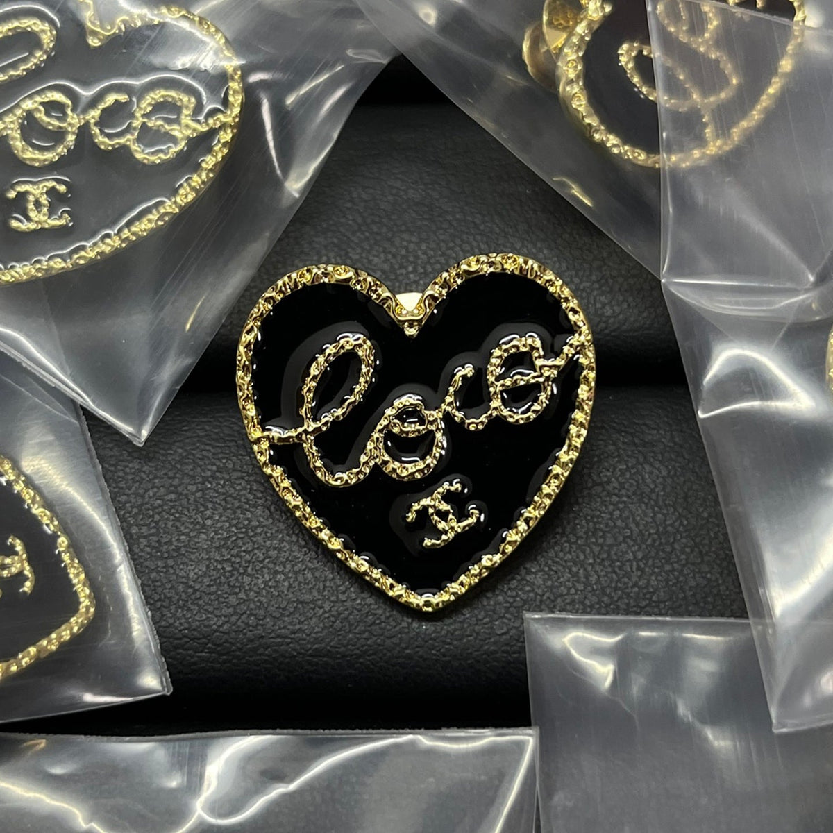 Chanel Black Heart Brooch