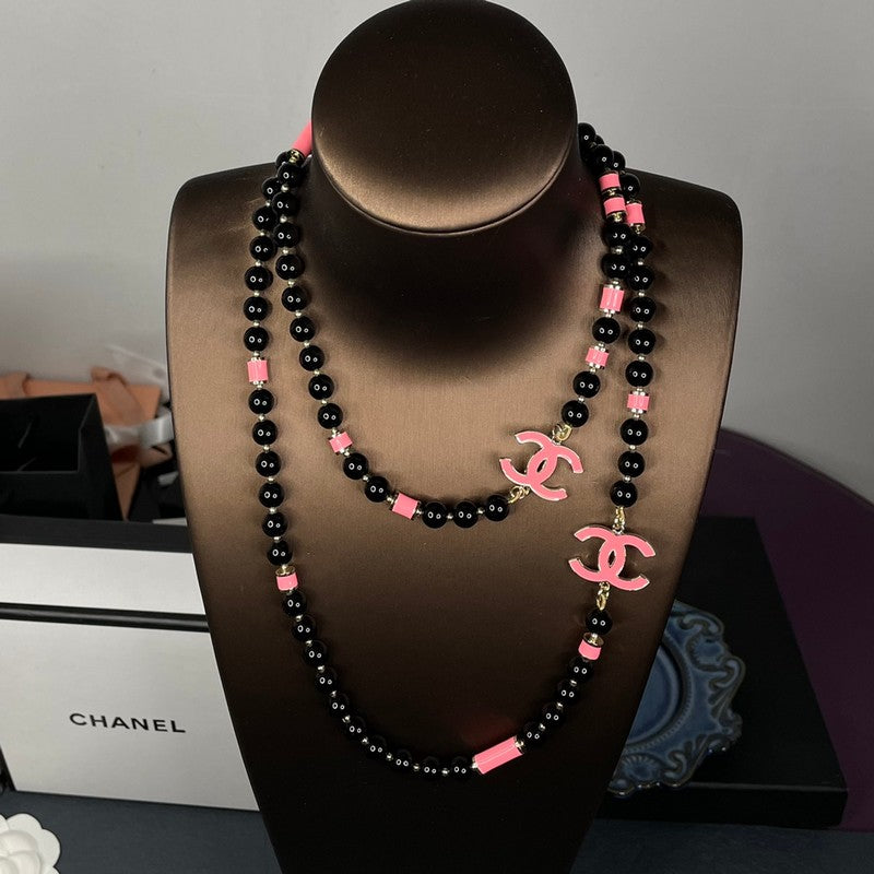 Chanel 24B Black Pearl Necklace