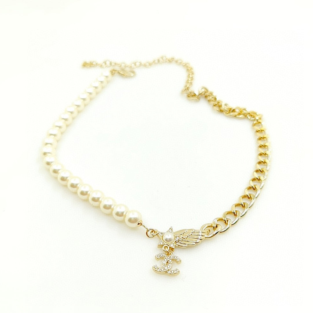 Chanel Pearl Chain Choker Necklace