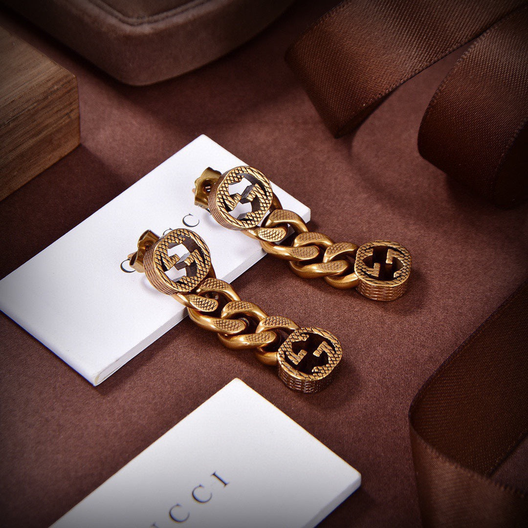 Gucci Double G Chain Earrings - 18K Yellow Gold