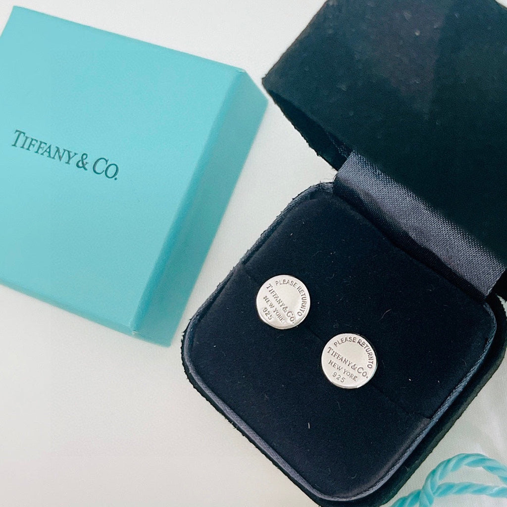 Return to Tiffany Circle Stud Earrings - 18K White Gold
