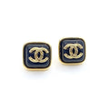 Chanel Square Resin Earrings - 18K Yellow Gold