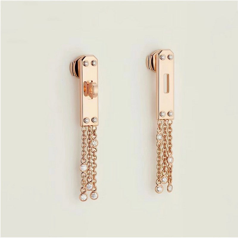 Hermes Diamond Kelly Gavroche Earrings