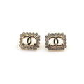 Chanel Square Pearl Earrings - 18K Yellow Gold