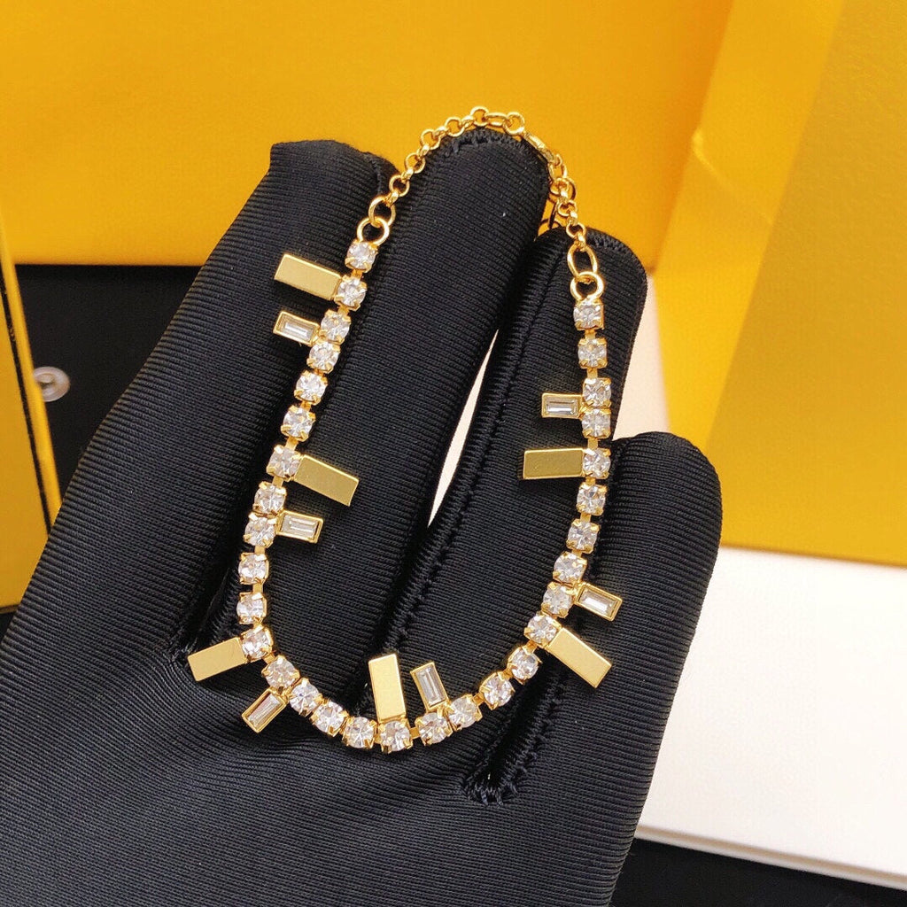 Fendi Is Crystal Bracelet - 18K Yellow Gold