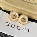 Gucci Double G Gold Pearl Earrings - 18K Yellow Gold