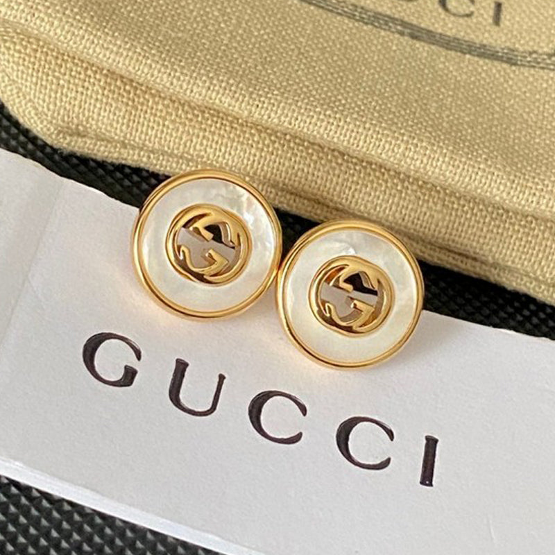 Gucci Double G Gold Pearl Earrings - 18K Yellow Gold