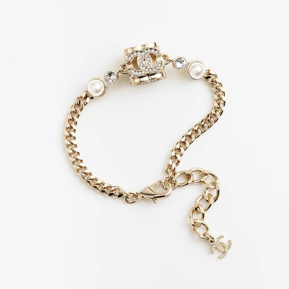 Chanel Square Pearl Chain Necklace